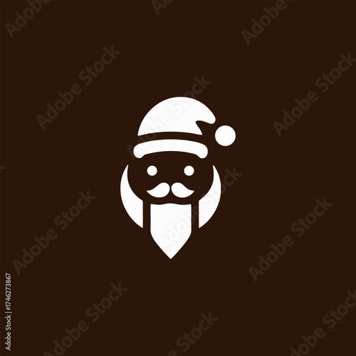 Minimalist Santa Claus Icon Symbolizing Christmas Spirit