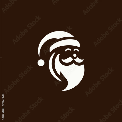 Minimalist Santa Claus Head Vector Illustration