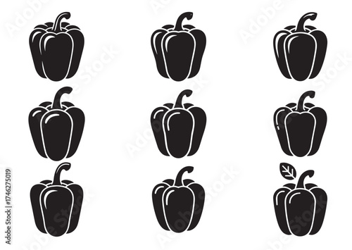 Bell pepper icon, Bell pepper solid vector design