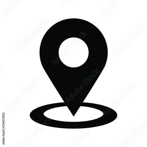 Geo location   silhouette on vector with white background