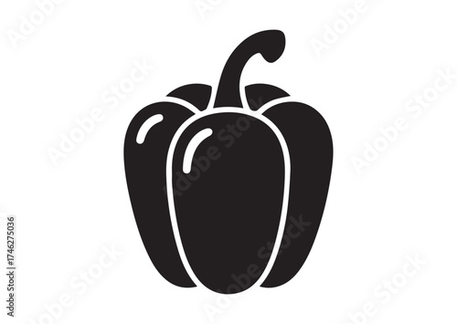 Bell pepper icon, Bell pepper solid vector design