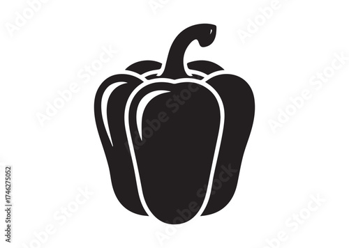 Bell pepper icon, Bell pepper solid vector design