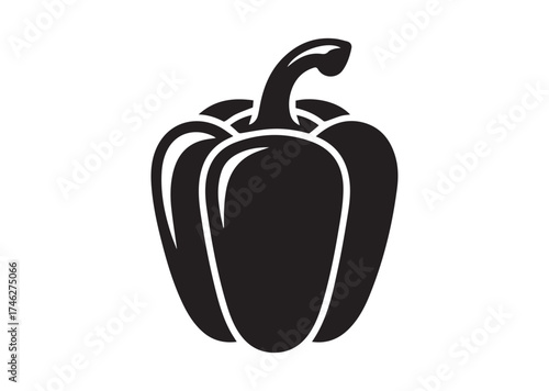 Bell pepper icon, Bell pepper solid vector design