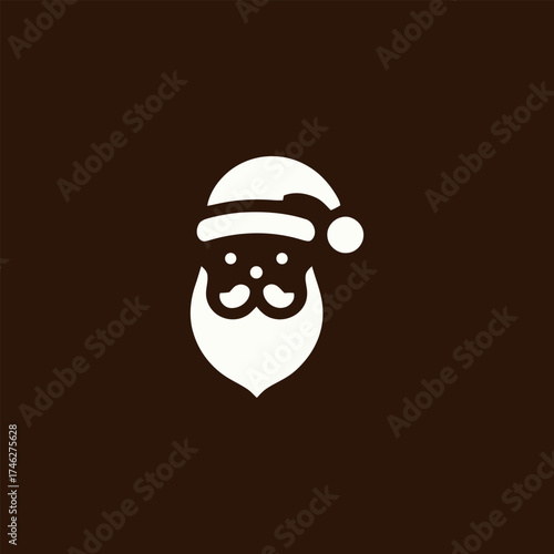 Minimalist Santa Claus Vector Illustration on a Brown