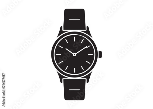 Classic wrist watch icon, Classic wrist watch solid vector