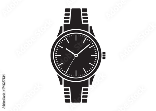 Classic wrist watch icon, Classic wrist watch solid vector