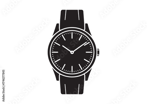 Classic wrist watch icon, Classic wrist watch solid vector