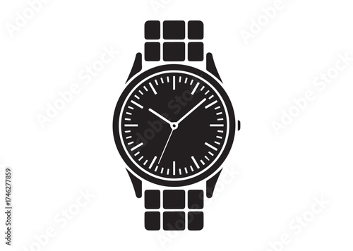 Classic wrist watch icon, Classic wrist watch solid vector