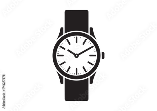 Classic wrist watch icon, Classic wrist watch solid vector