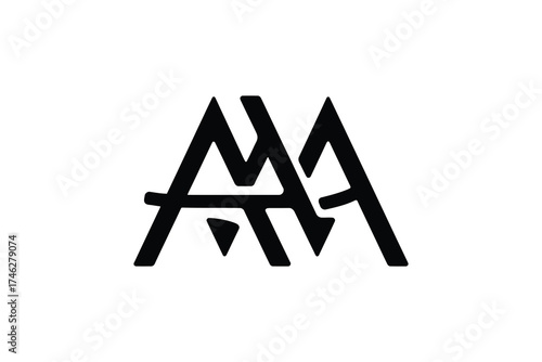 A black and white logo featuring multiple stylized overlapping letter a's