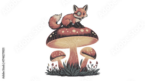 mushroom on white background