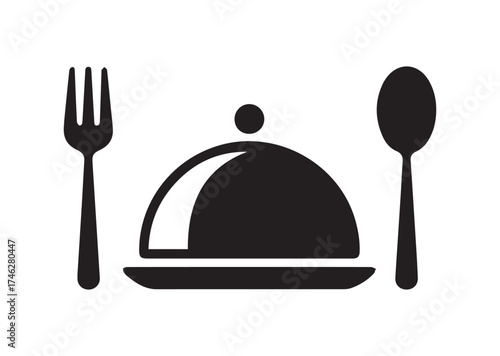 Dinner dish icon, Dinner dish solid vector