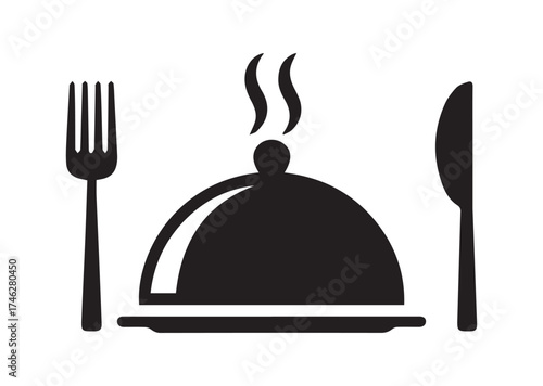 Dinner dish icon, Dinner dish solid vector