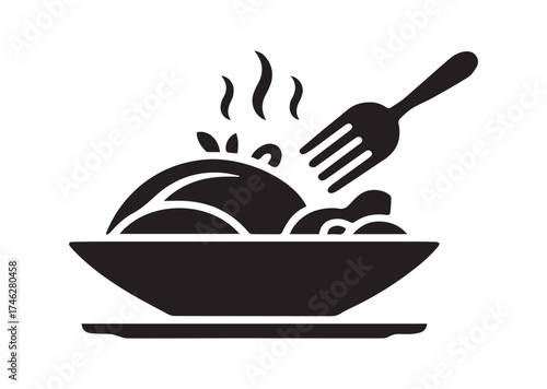 Dinner dish icon, Dinner dish solid vector