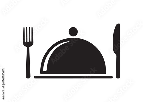 Dinner dish icon, Dinner dish solid vector