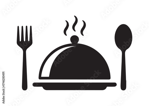 Dinner dish icon, Dinner dish solid vector