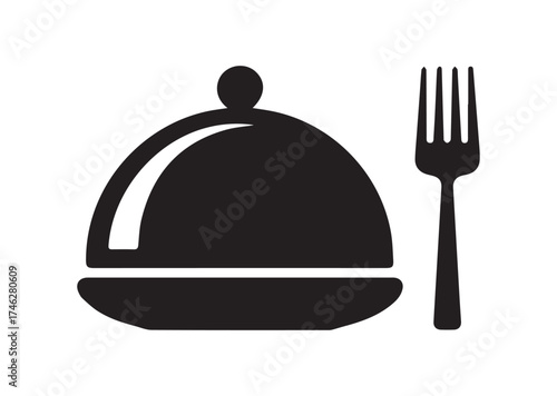 Dinner dish icon, Dinner dish solid vector
