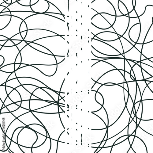 Line texture with tangled wires cut in the middle.