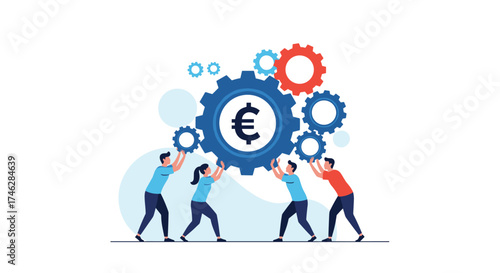 Teamwork and collaboration driving financial growth and success.