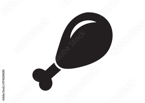 Fried chicken leg icon, Fried chicken leg solid vector