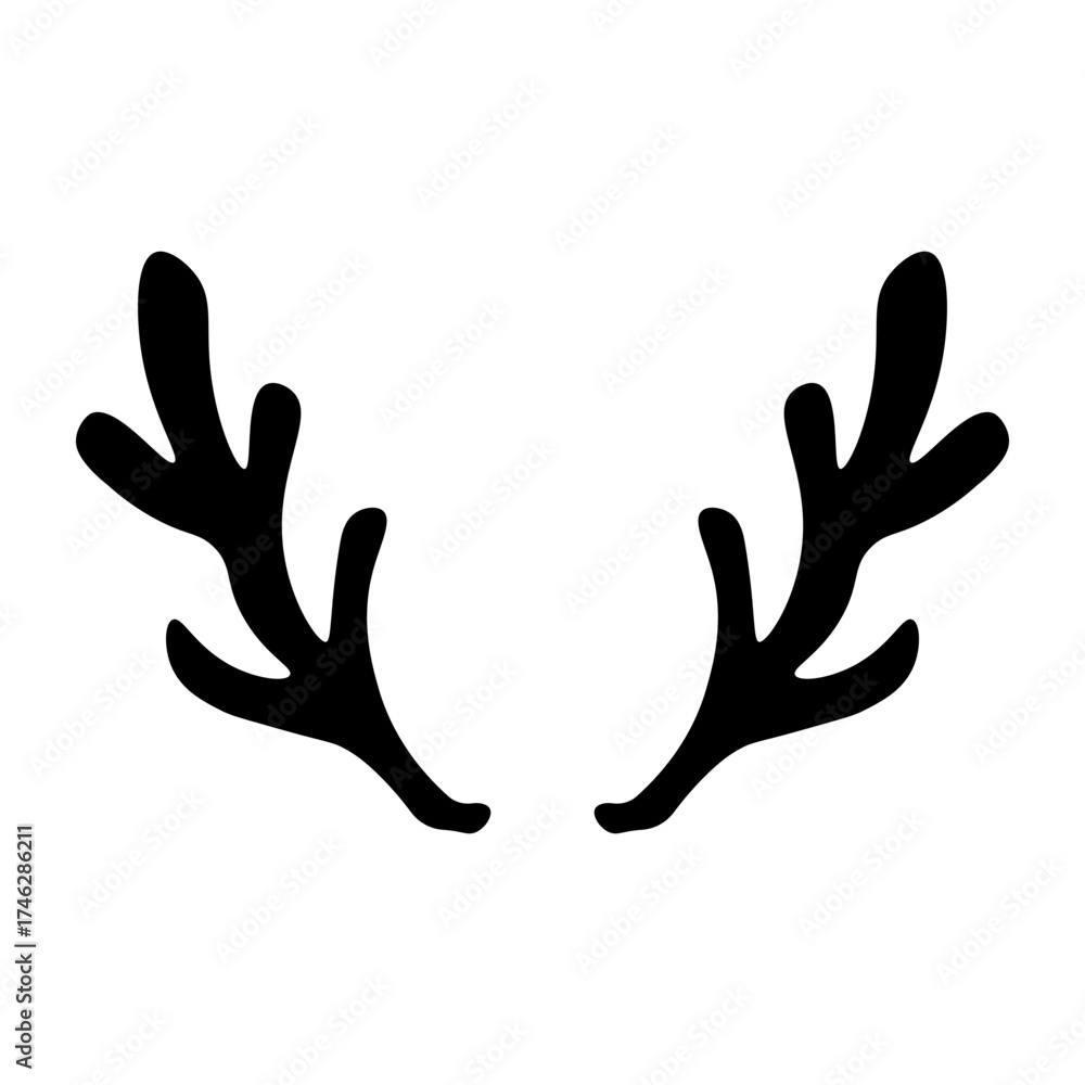 Obraz premium Silhouette Deer Antlers