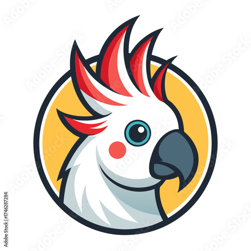 Cockatoo Icon Vector | Generative AI Linocut Silhouette Design