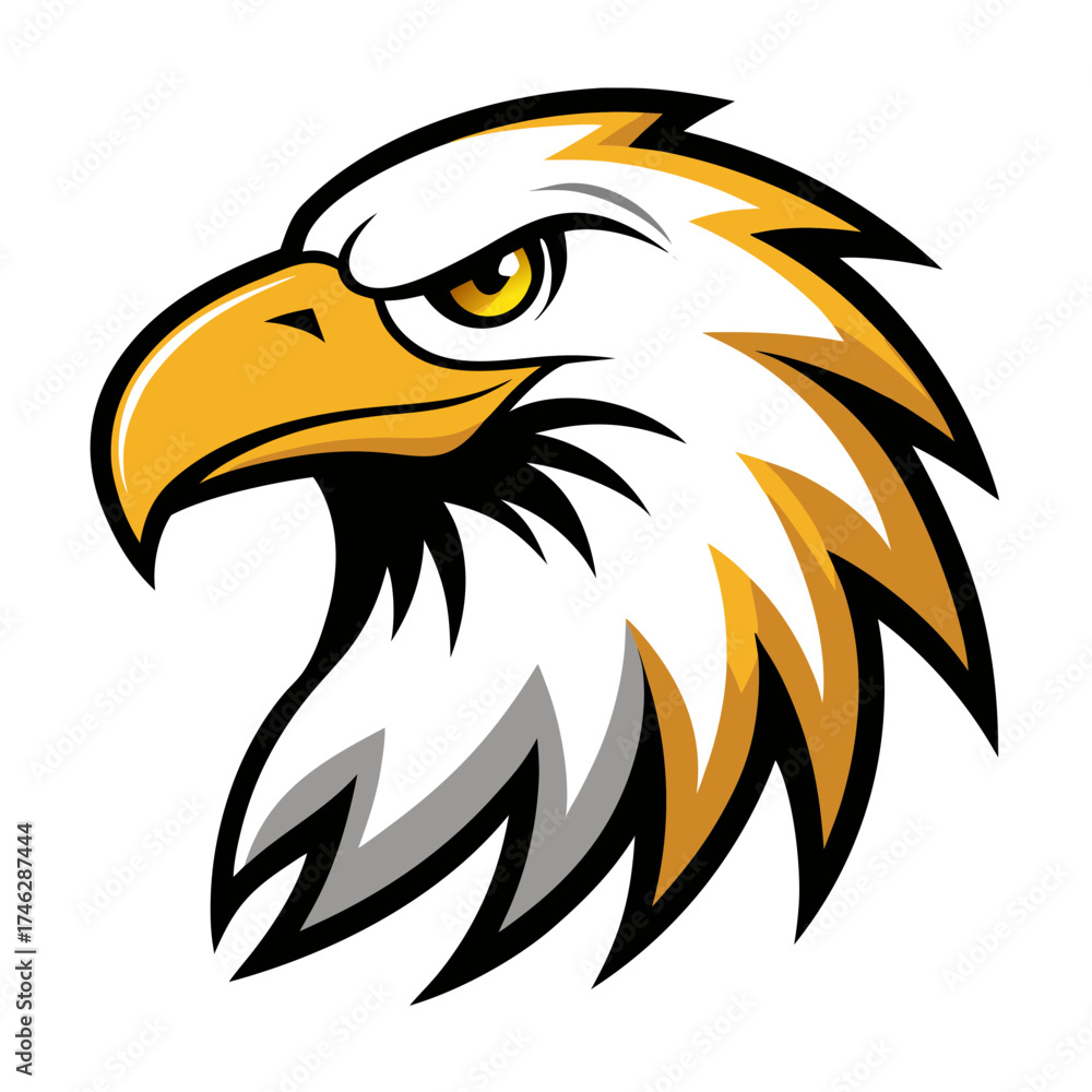 Fototapeta premium Eagle Icon Vector – Generative AI & Linocut Silhouette Design