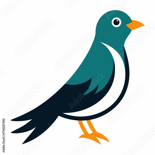 Cuckoo Bird Icon – Generative AI Vector & Linocut Silhouette Design