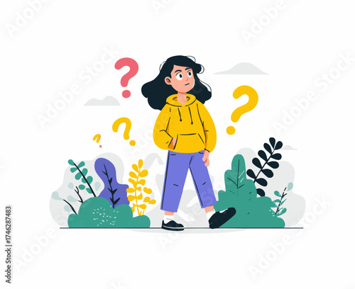 Confused Path flat illustration