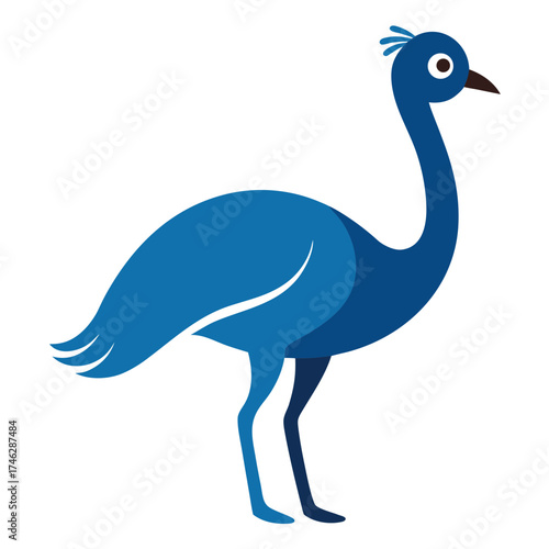 Emu Icon Vector – Generative AI Linocut Silhouette Design