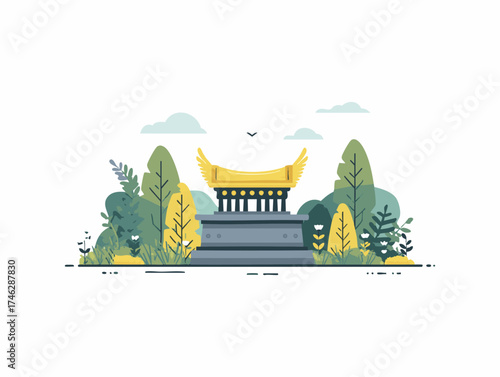 Ark of Covenant flat illustration