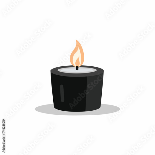 Black Candle flat illustration