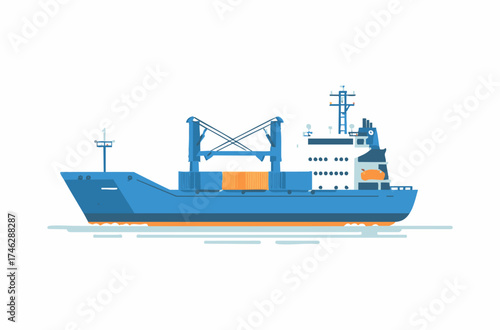 Cargo Ship flat illustration