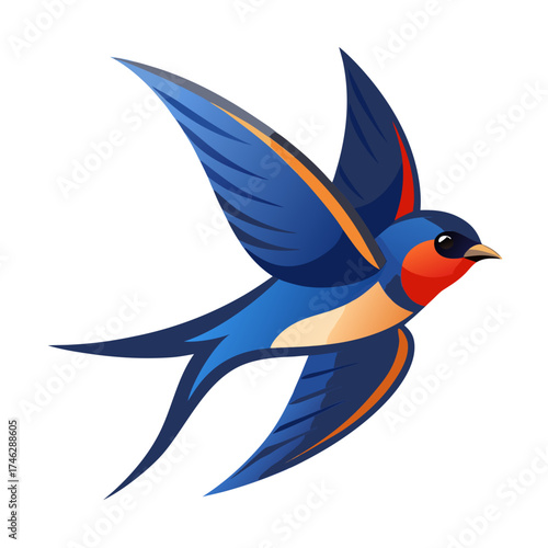 Swallow Icon Vector | Generative AI Linocut Silhouette Design