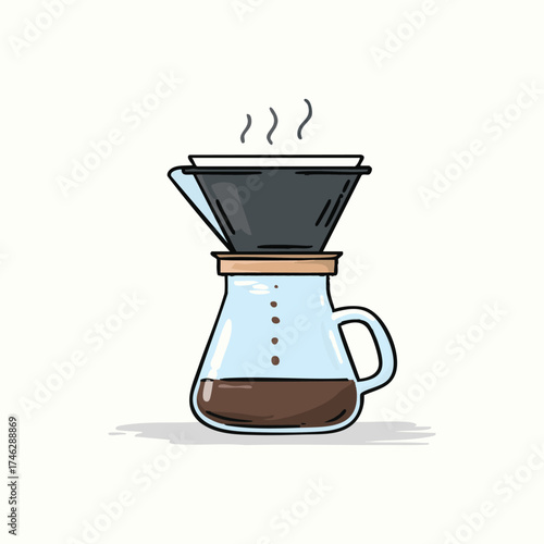 Coffee Drip Filter flat vector illustration