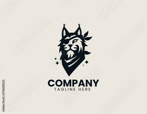 Pirate Lynx Wild Rebel vector logo illustration
