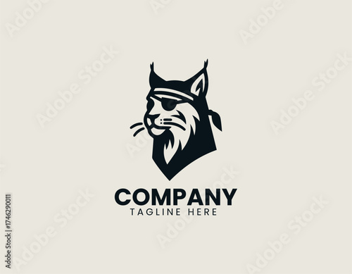 Pirate Lynx Wild Rebel vector logo illustration