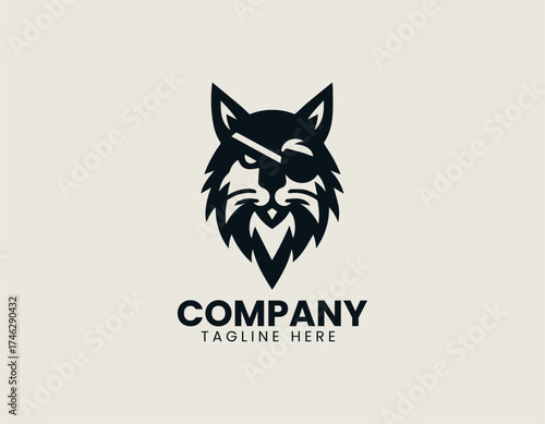 Pirate Lynx Wild Rebel vector logo illustration