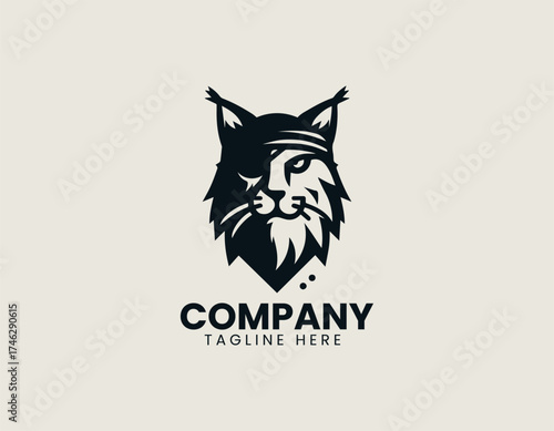 Pirate Lynx Wild Rebel vector logo illustration
