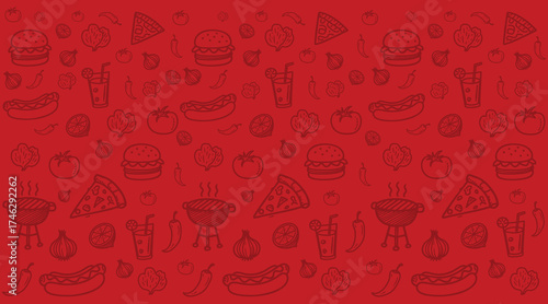 fast food doodle background illustration