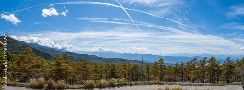 長野県茅野市北山 日向木場展望台 10月　八ヶ岳　南アルプス　パノラマ
