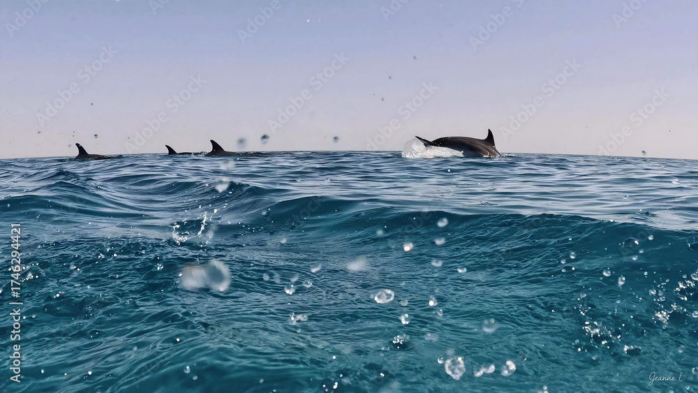 Fototapeta premium Dauphins, El Gouna, Egypte, Mer rouge