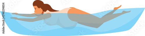 Pregnant woman swimming in a pool, demonstrating a healthy and active lifestyle during pregnancy