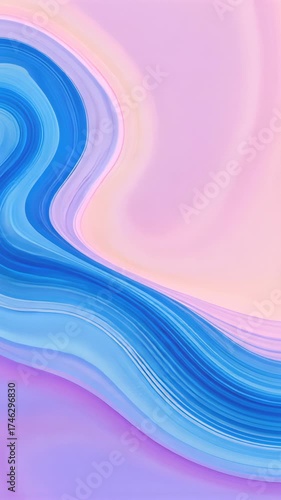 Vibrant Abstract Waves in Pastel Tones with Swirling Patterns and Flowing Colorful Blends Creating a Serene and Dreamlike Visual Experience