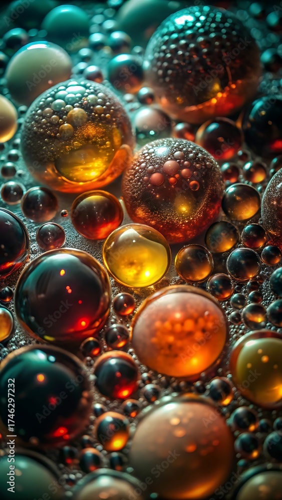 custom made wallpaper toronto digitalAbstract close up of glowing spheres with iridescent reflections