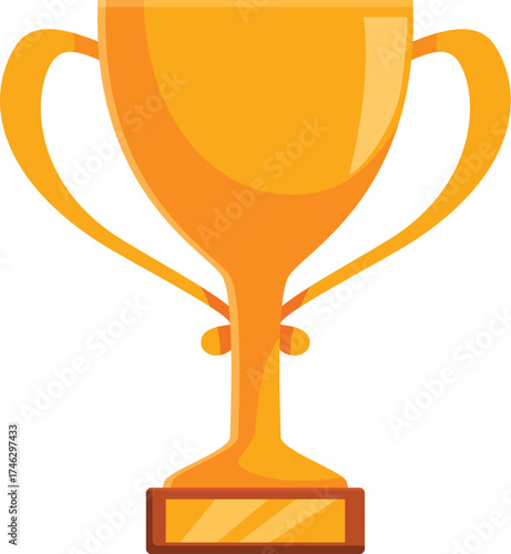 Shiny golden trophy symbolizing success, achievement, and winning in competitions or contests