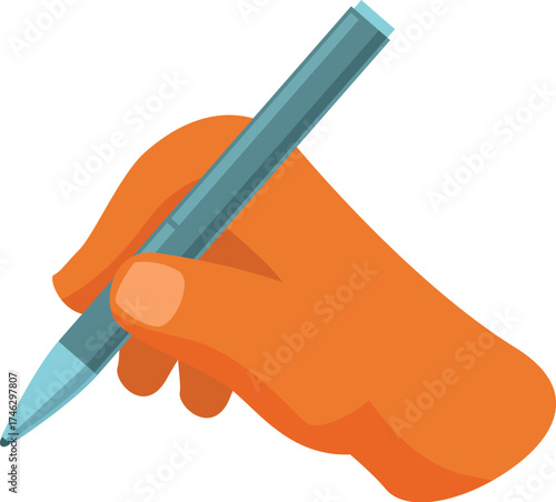 Hand is holding a pen and writing, taking notes, author, journalist, editor