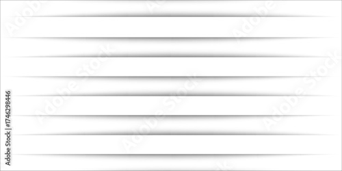 Vector white horizontal lines wall. Plastic home siding texture. Urban outdoors metal sheet fence. Iron roof tile. Warehouse industrial gray wall. Silver realistic striped floor seamless pattern