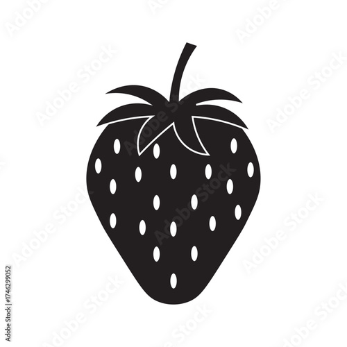 strawberry fruit flat icon vector