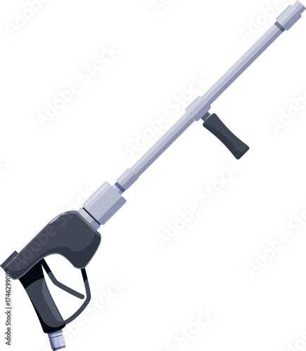 Professional cleaning tool featuring a high pressure water spray gun with a long metal extension wand for hard to reach areas